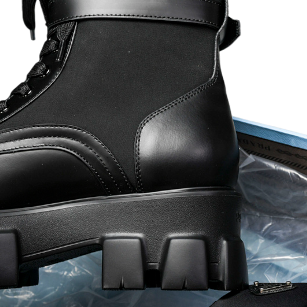Prada Monolith brushed Boots 'With Pouch'