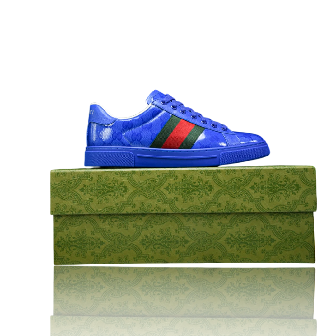 Guссi Ace Web 'Blue Monogram'