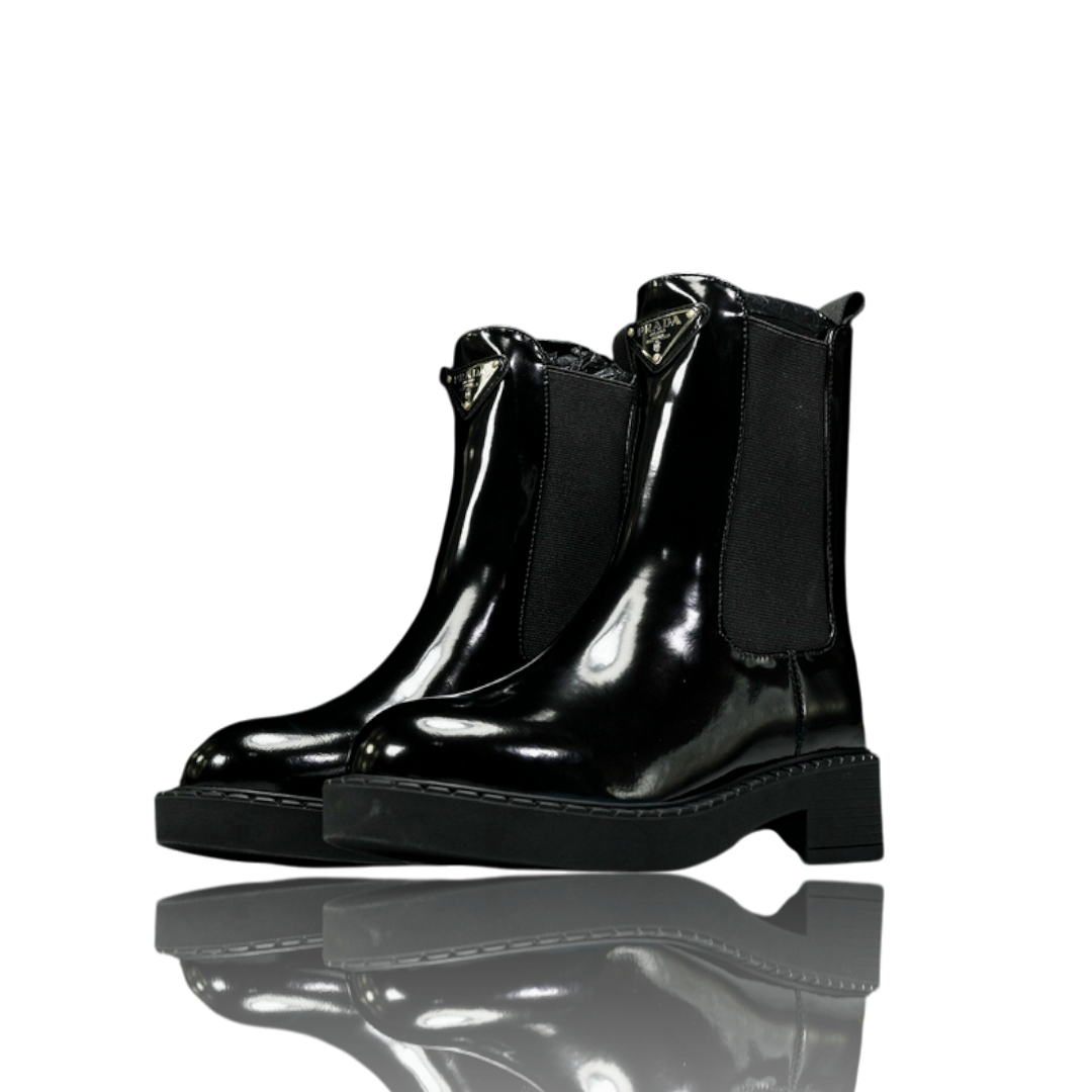 Prada Brushed Chelsea Boots 'Black'