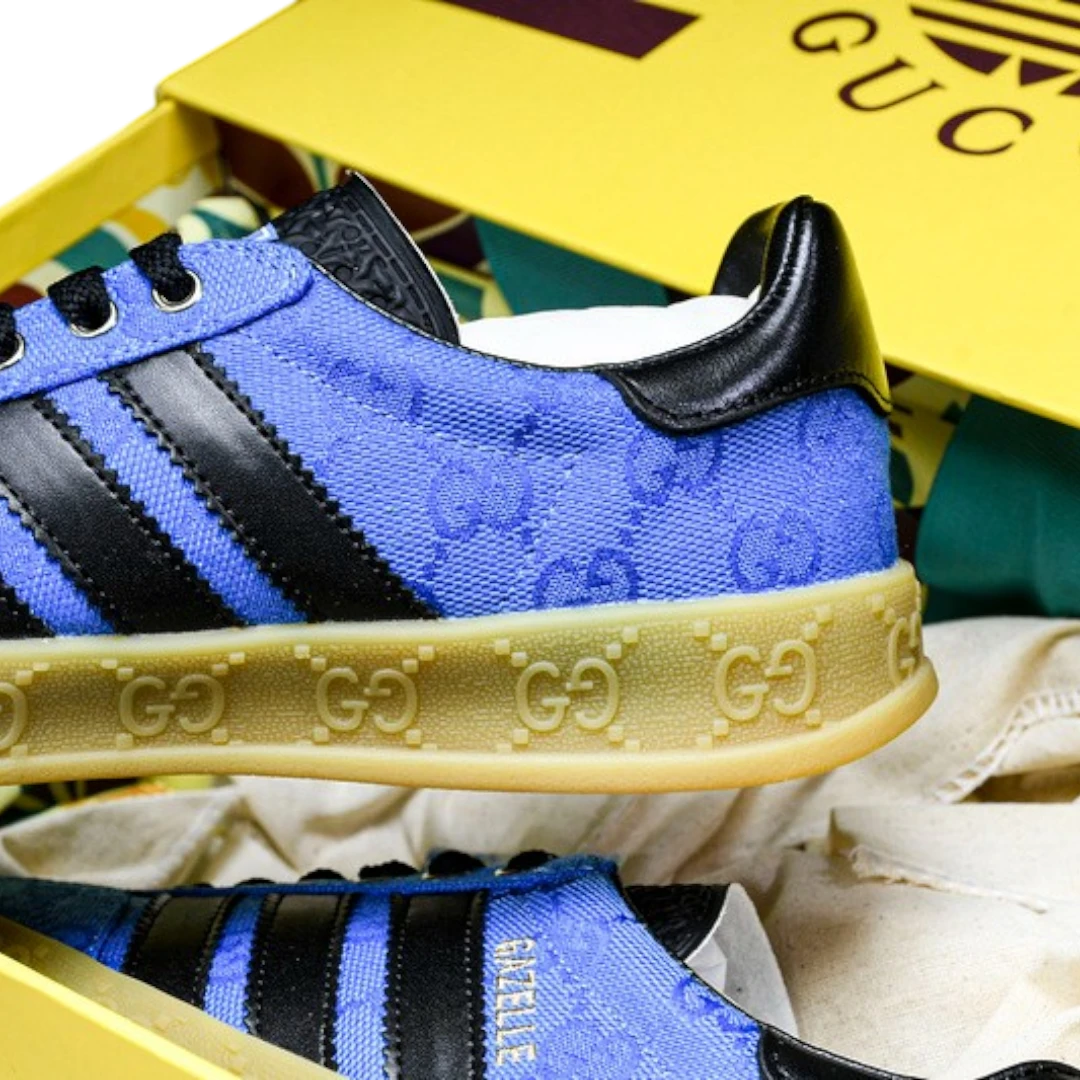 Guссi x Gazelle 'Blue GG Monogram'