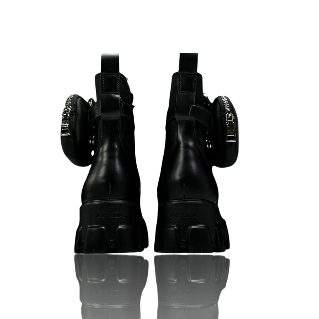 Prada Monolith brushed Boots 'With Pouch'