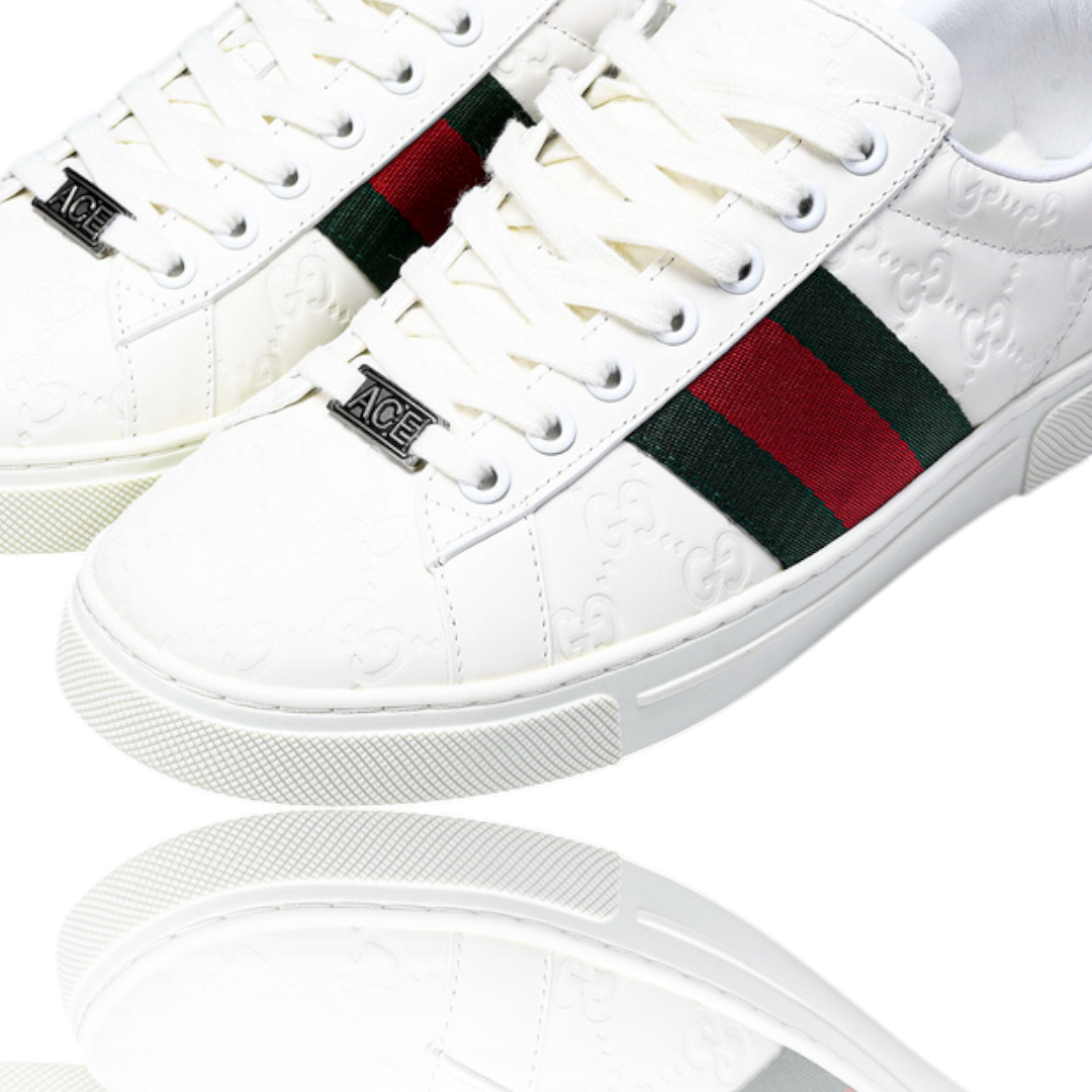 Guссi Ace Web Embossed Monogram 'White'