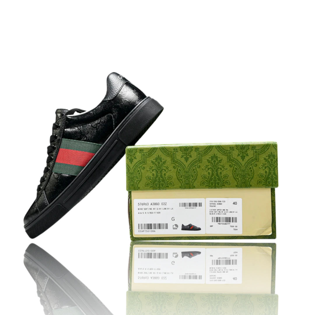 Guссi Ace Web 'Black Monogram'