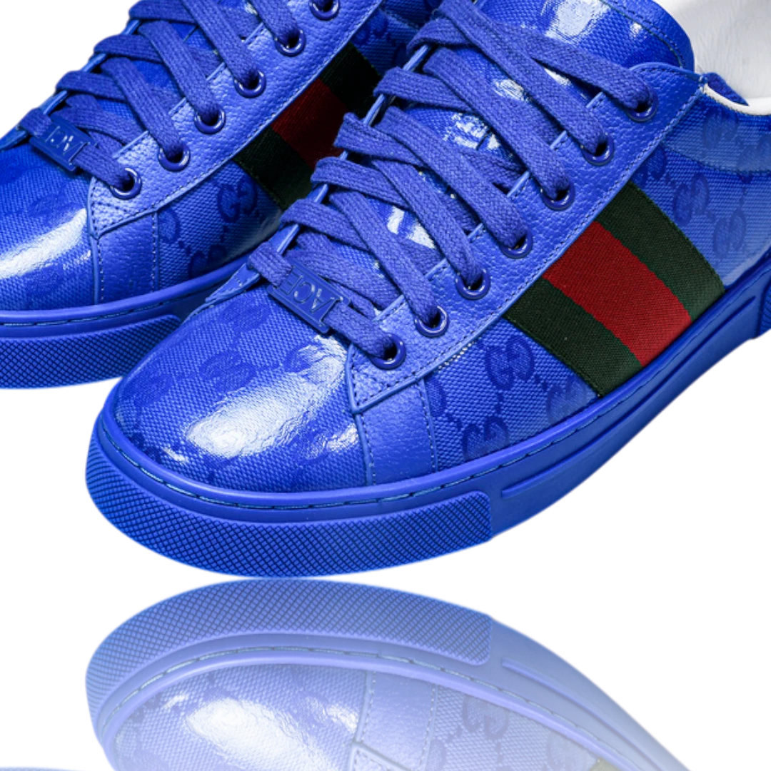 Guссi Ace Web 'Blue Monogram'