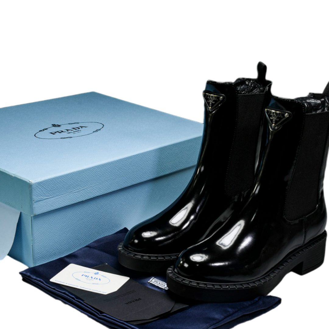 Prada Brushed Chelsea Boots 'Black'