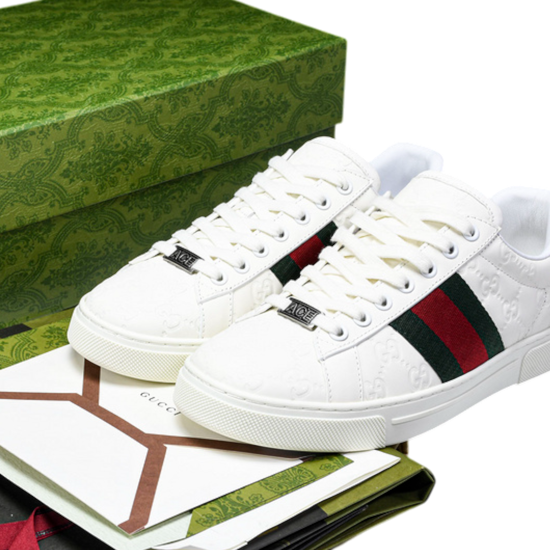 Guссi Ace Web Embossed Monogram 'White'