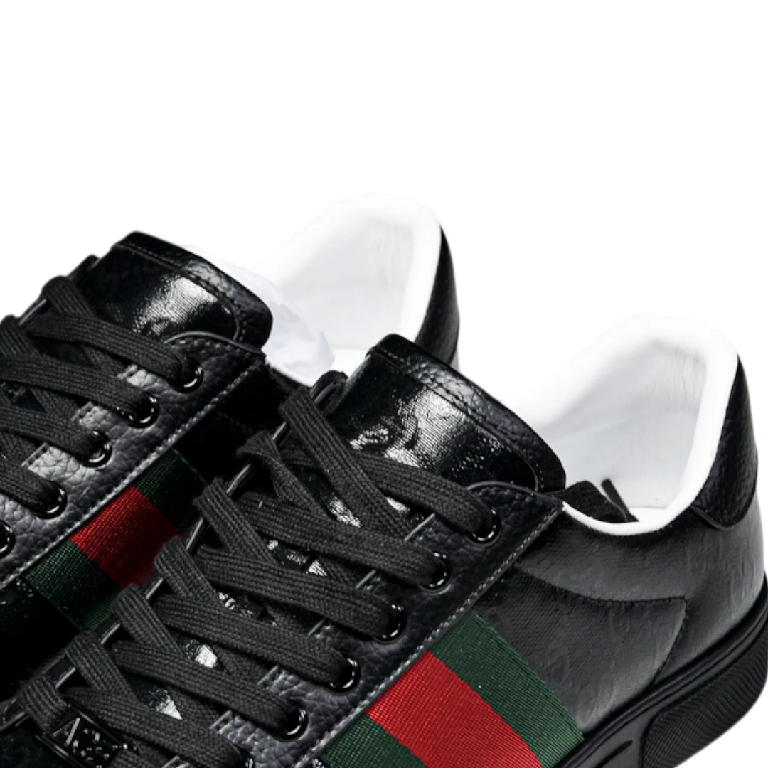 Guссi Ace Web 'Black Monogram'