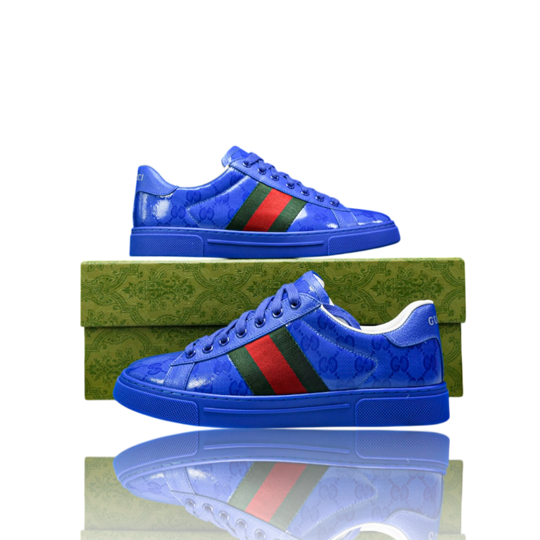 Guссi Ace Web 'Blue Monogram'