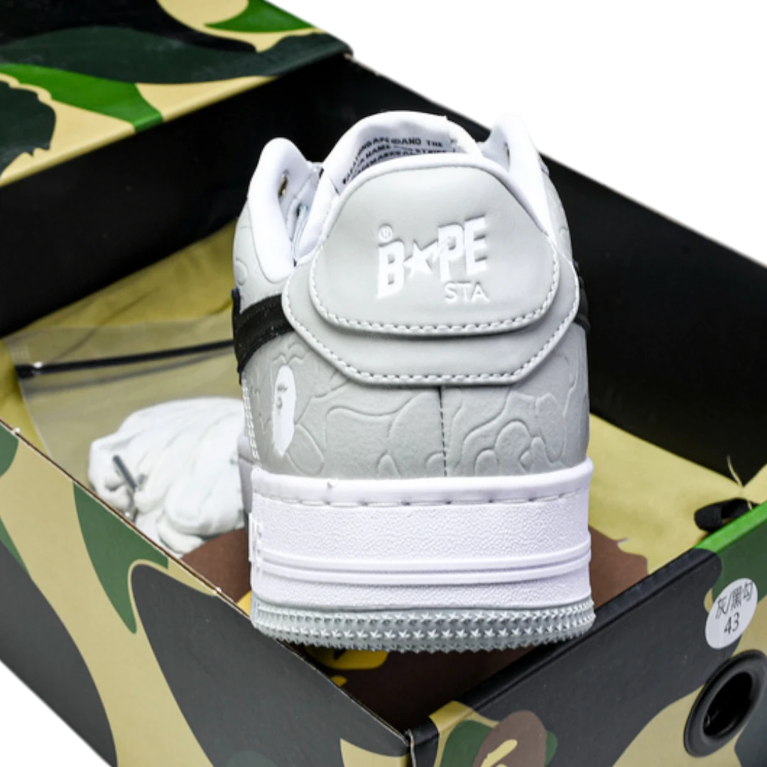 A Bathing Ape Bapesta 'White Grey'