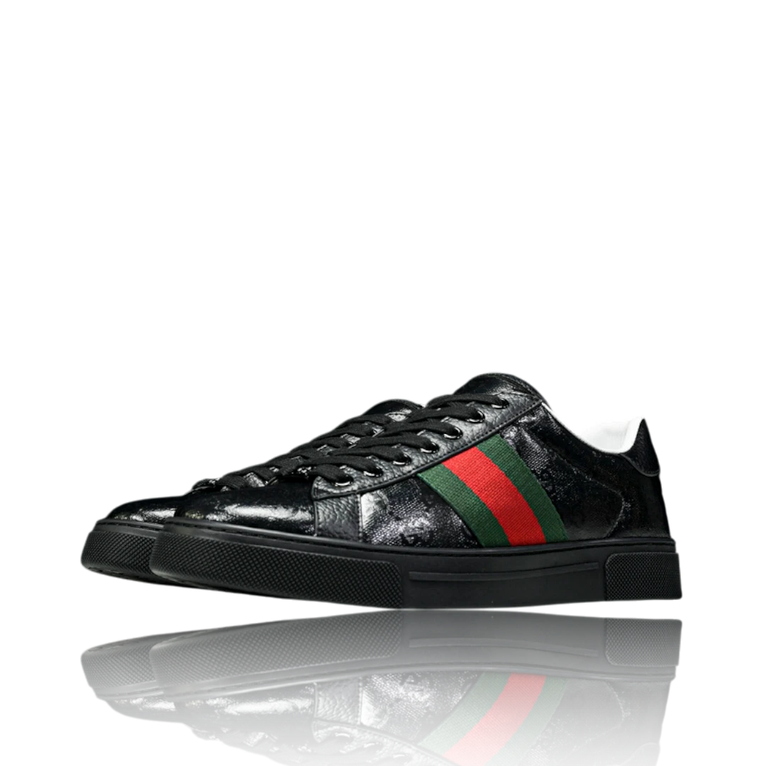 Guссi Ace Web 'Black Monogram'