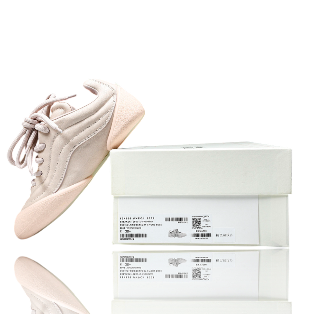 McQueen Trainers Flexion Crackled Leather 'Pink'