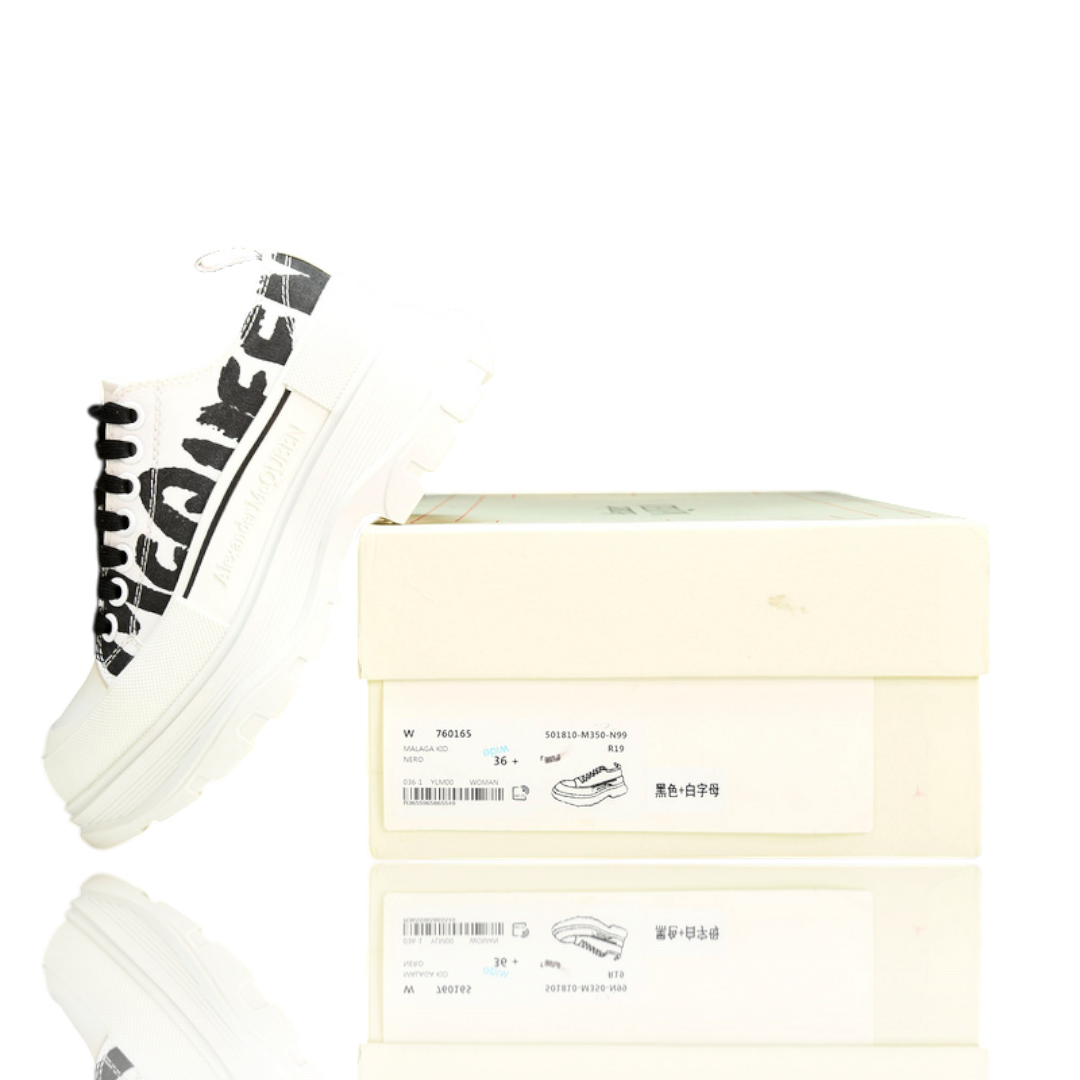 McQueen Tread Slick Low  Graffiti 'White'