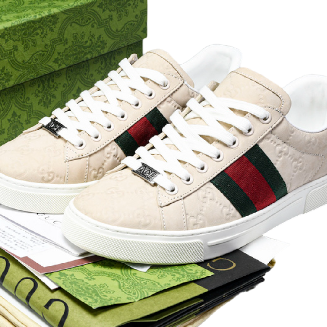 Guссi Ace Web Embossed Monogram 'Beige'