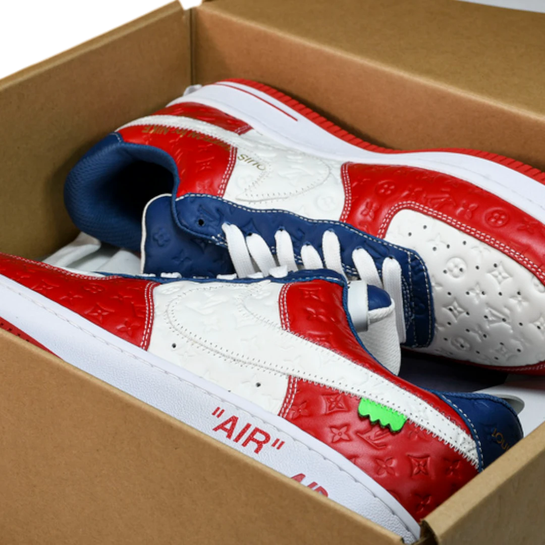 Louis Vuittоп x AF1 By Virgil Abloh 'White Red Blue'