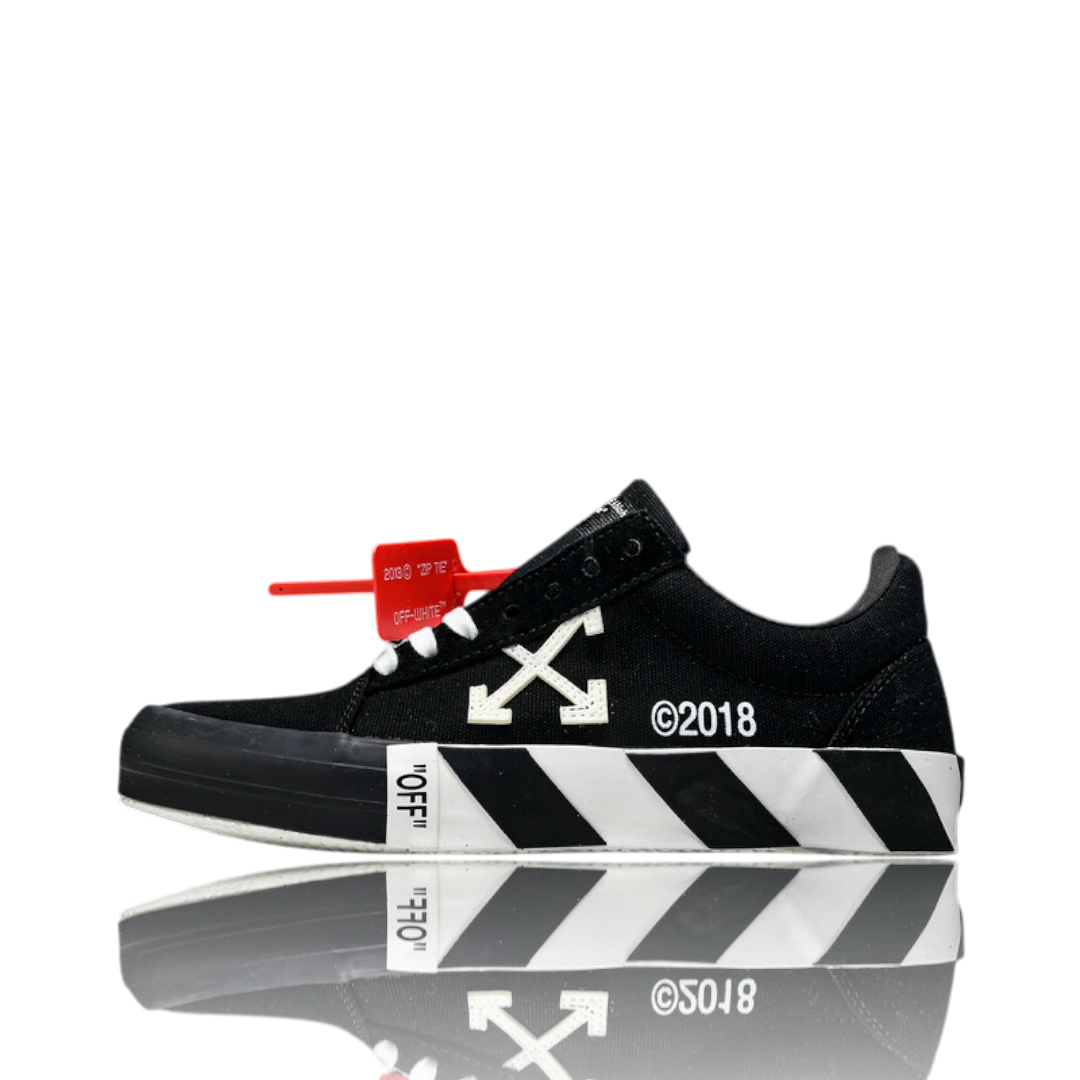 Off-White Vulc Low 'Black' (‘C 2018) Old Stripes