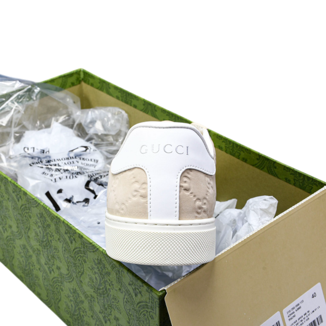 Guссi Ace Web Embossed Monogram 'Beige'