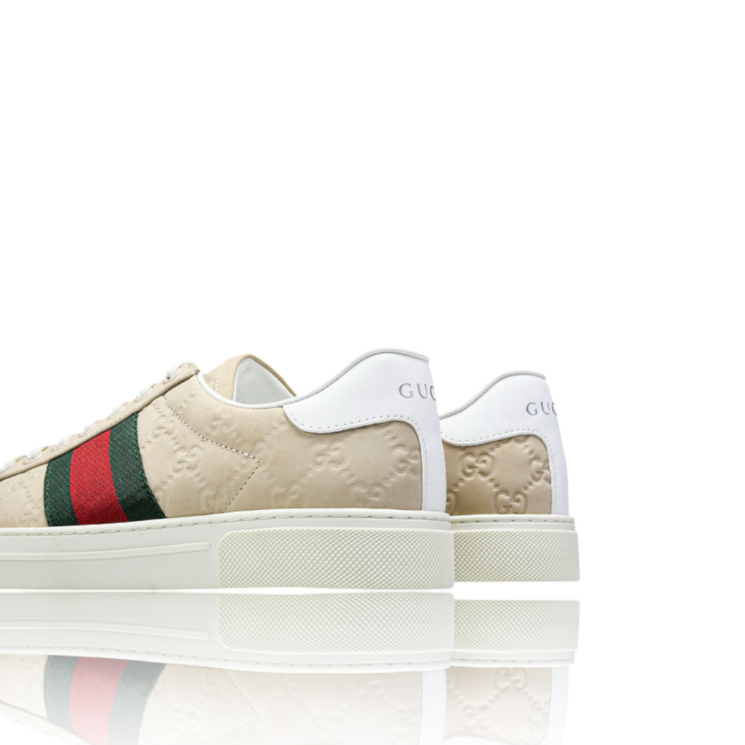 Guссi Ace Web Embossed Monogram 'Beige'