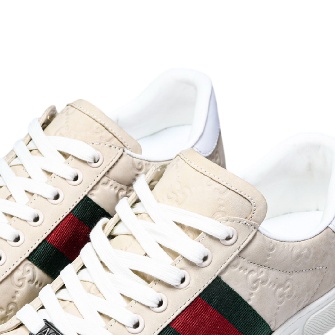 Guссi Ace Web Embossed Monogram 'Beige'