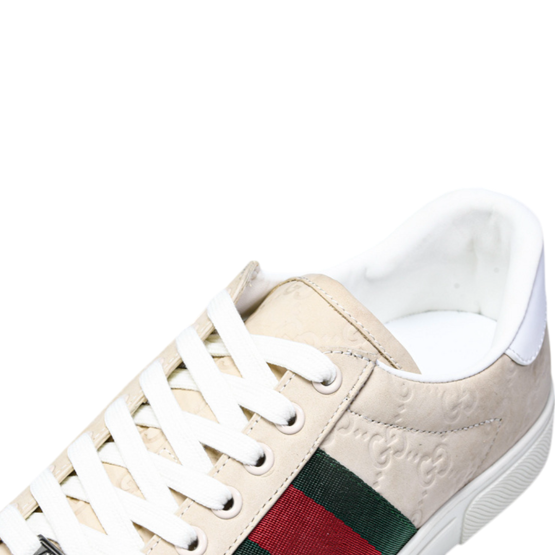 Guссi Ace Web Embossed Monogram 'Beige'