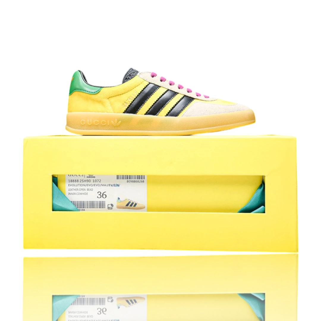 Guссi x Gazelle 'Yellow Velvet Green'