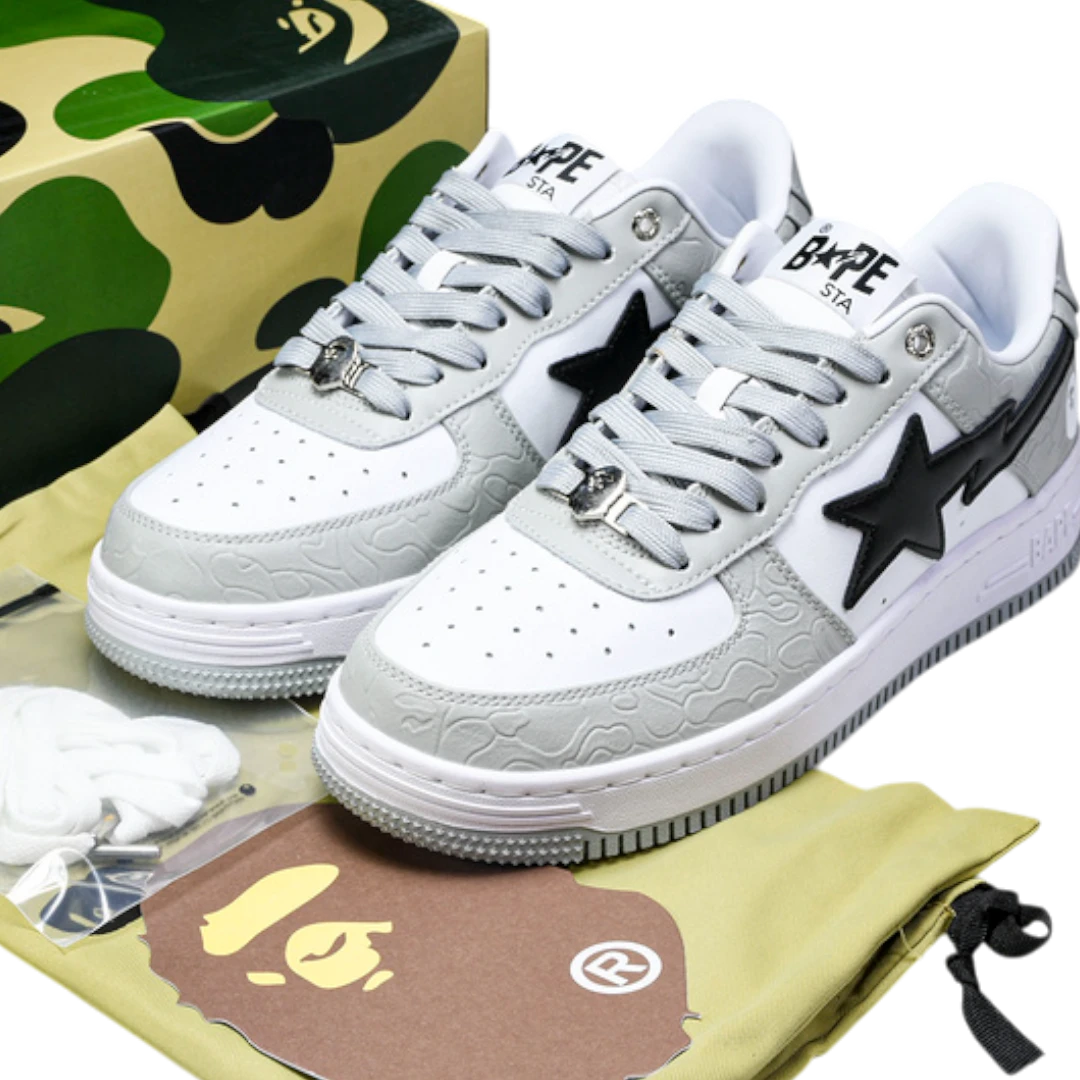 A Bathing Ape Bapesta 'White Grey'