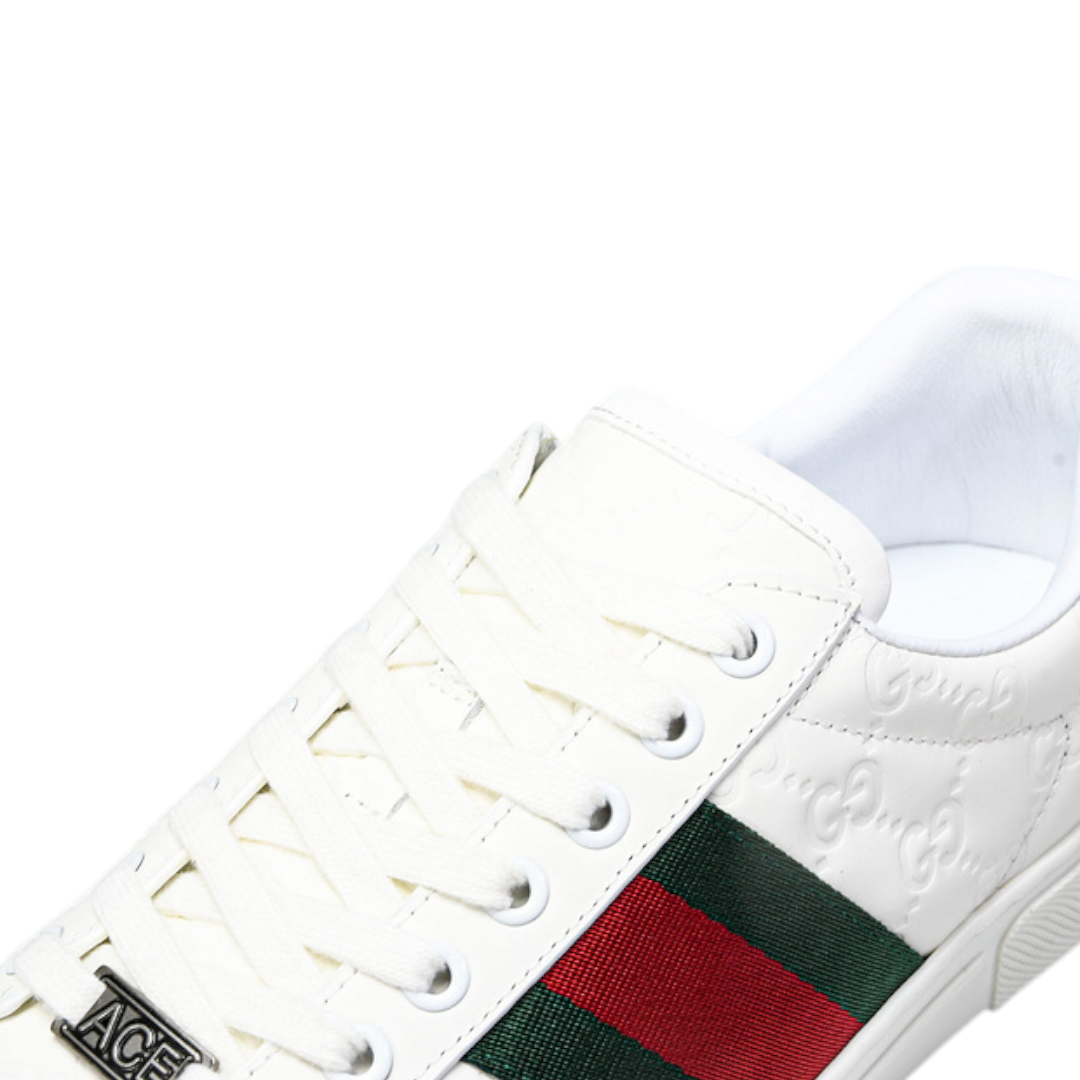 Guссi Ace Web Embossed Monogram 'White'