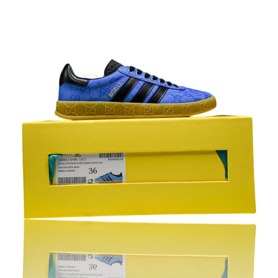 Guссi x Gazelle 'Blue GG Monogram'
