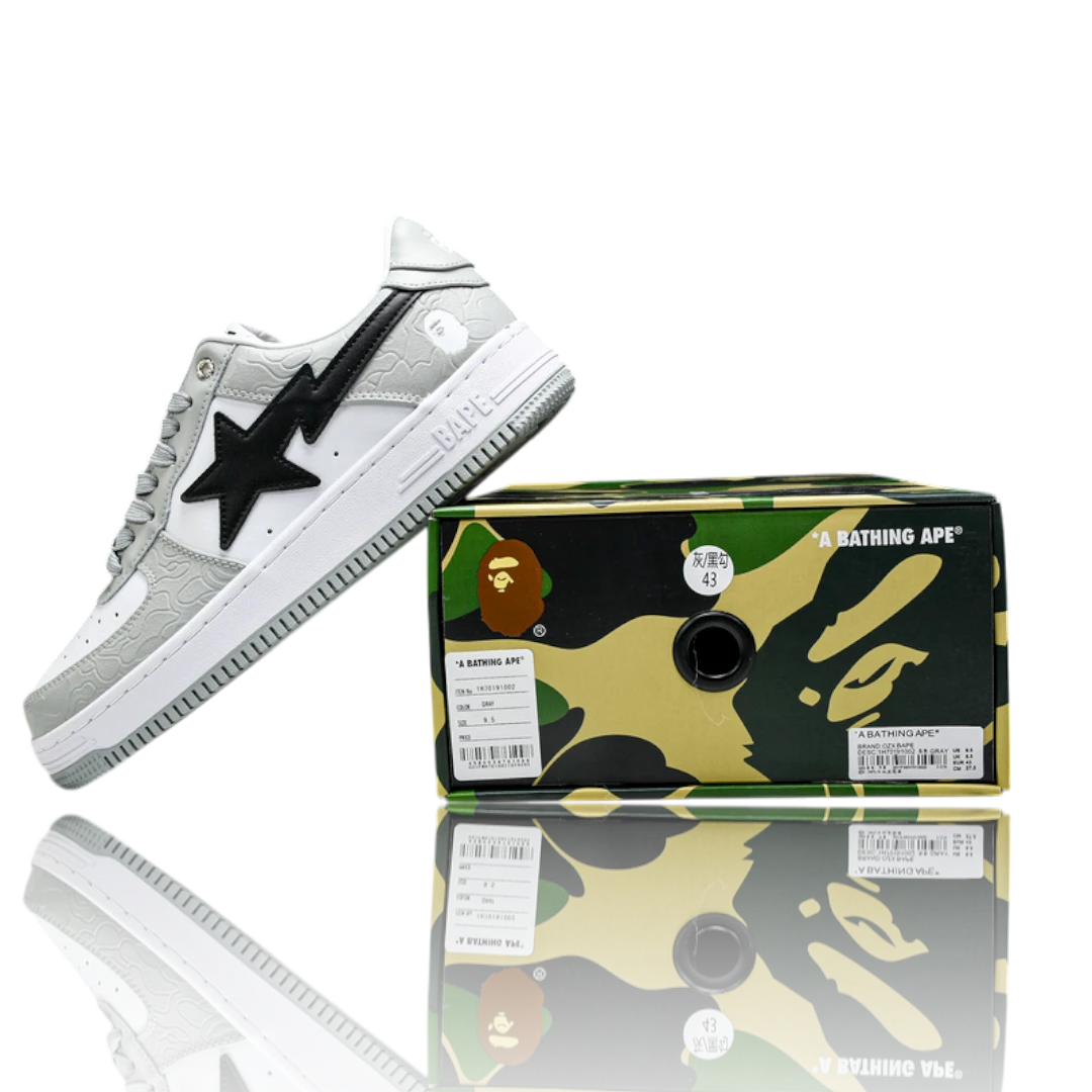 A Bathing Ape Bapesta 'White Grey'