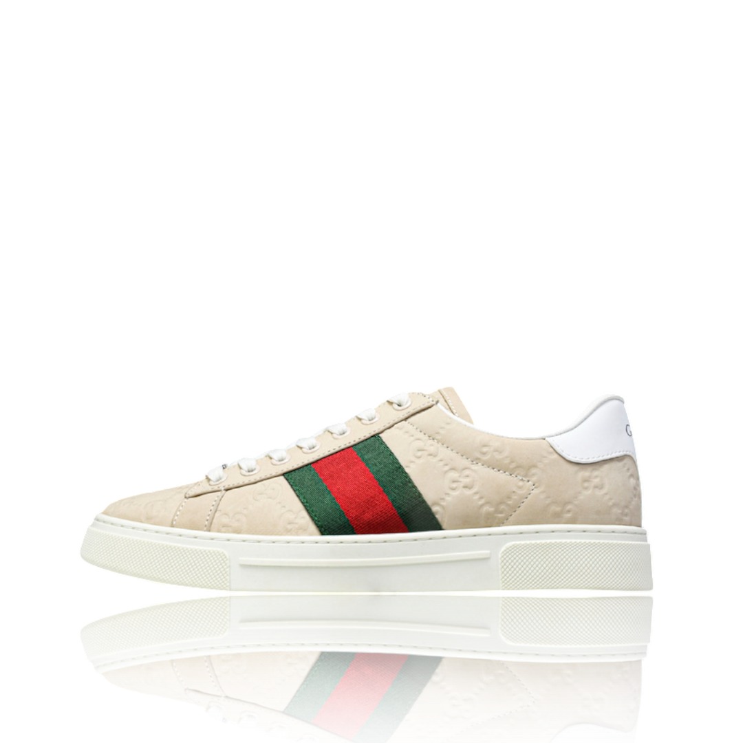 Guссi Ace Web Embossed Monogram 'Beige'