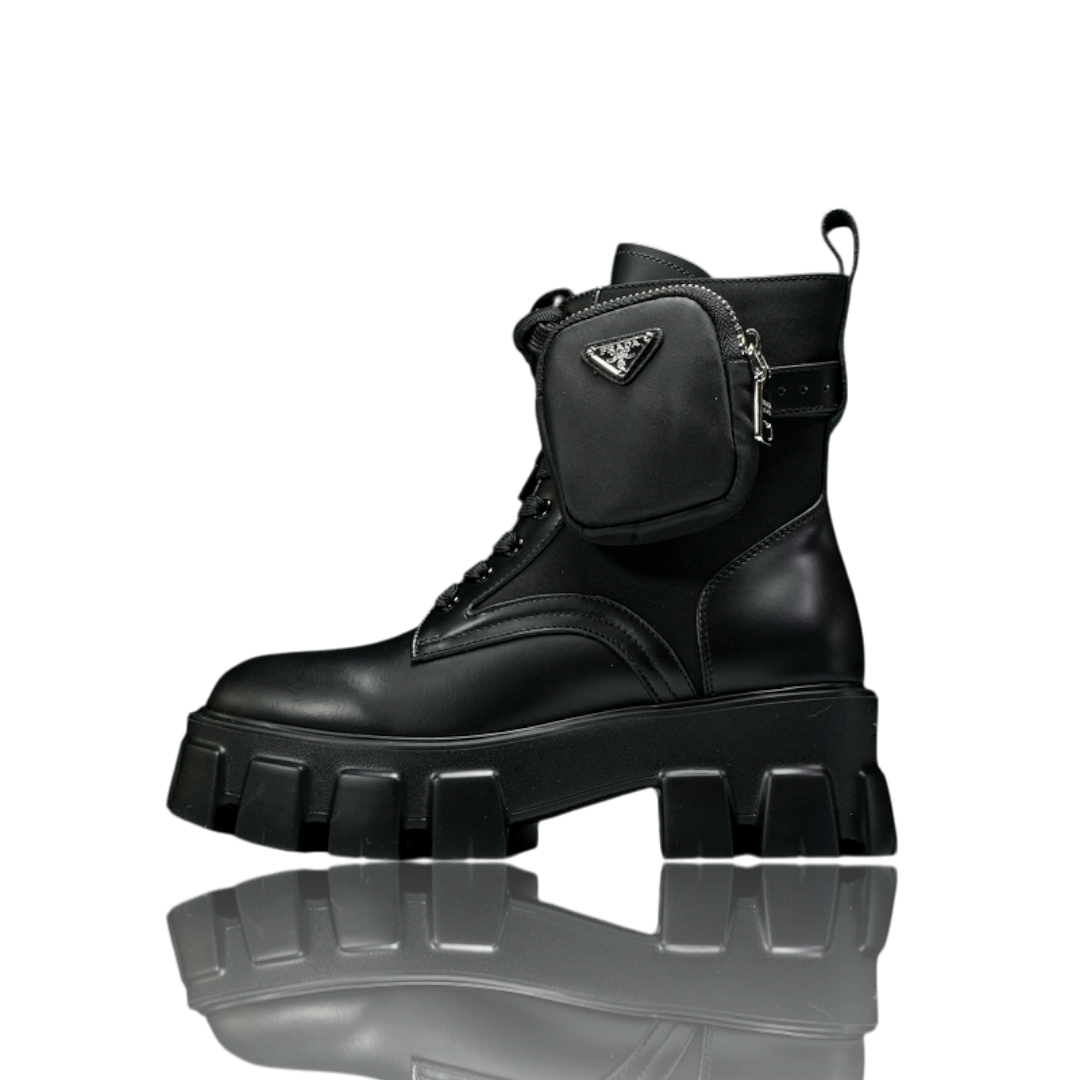 Prada Monolith brushed Boots 'With Pouch'