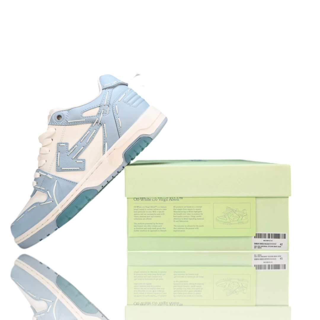 Off-White Out Of Office Low Top - Sartorial Stitch 'White Light Blue'