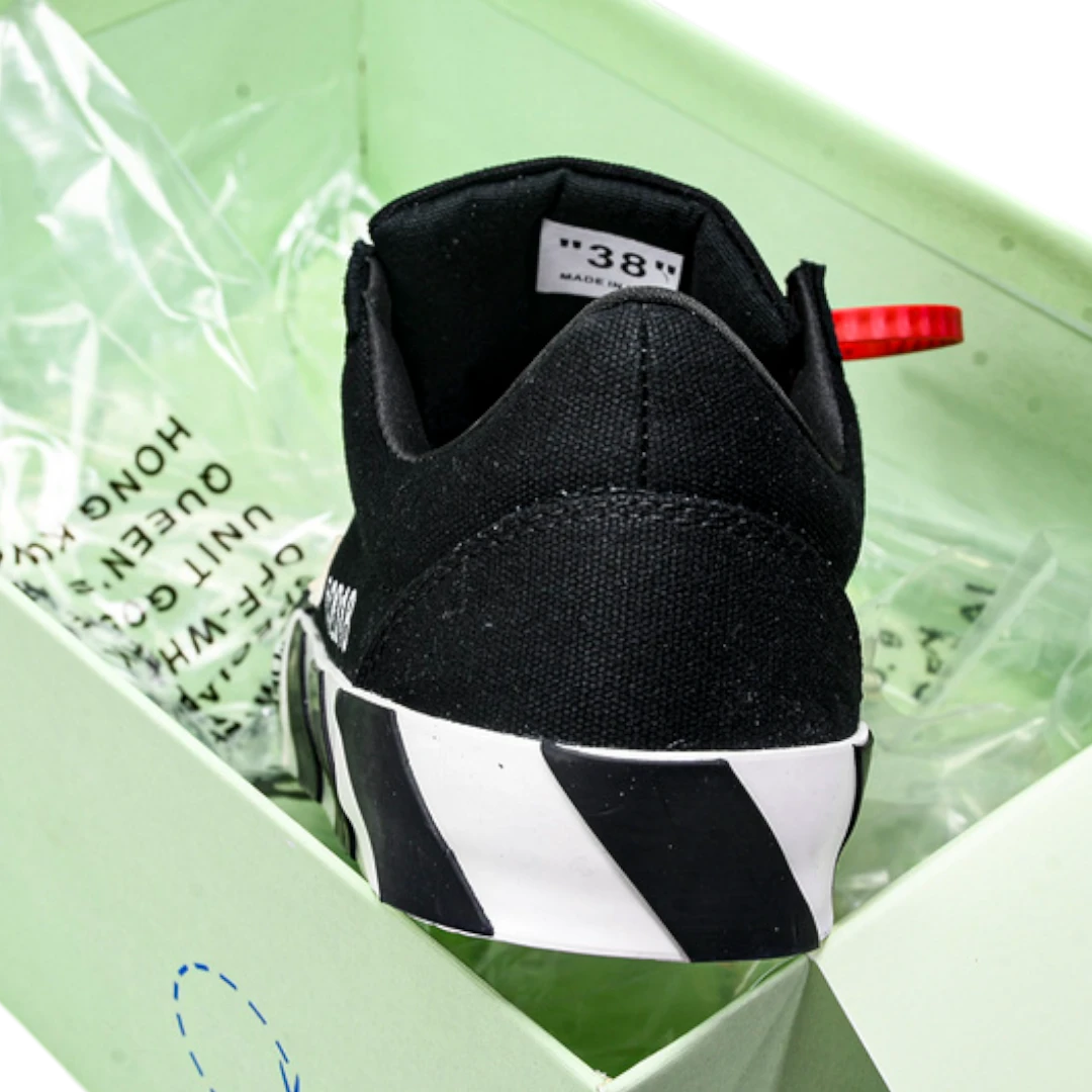 Off-White Vulc Low 'Black' (‘C 2018) Old Stripes