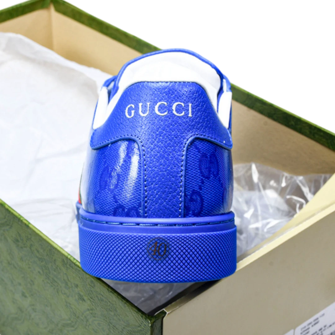 Guссi Ace Web 'Blue Monogram'