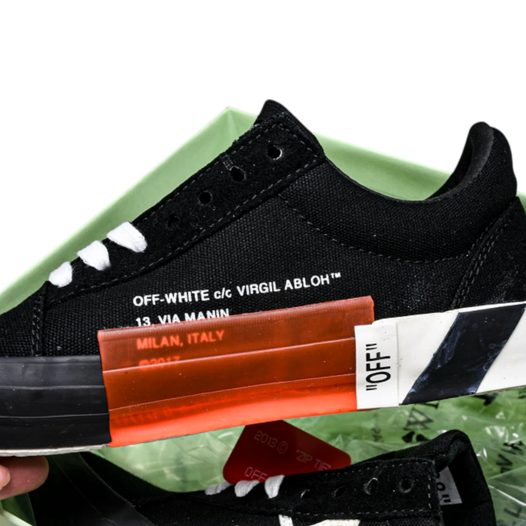 Off-White Vulc Low 'Black' (‘C 2018) Old Stripes