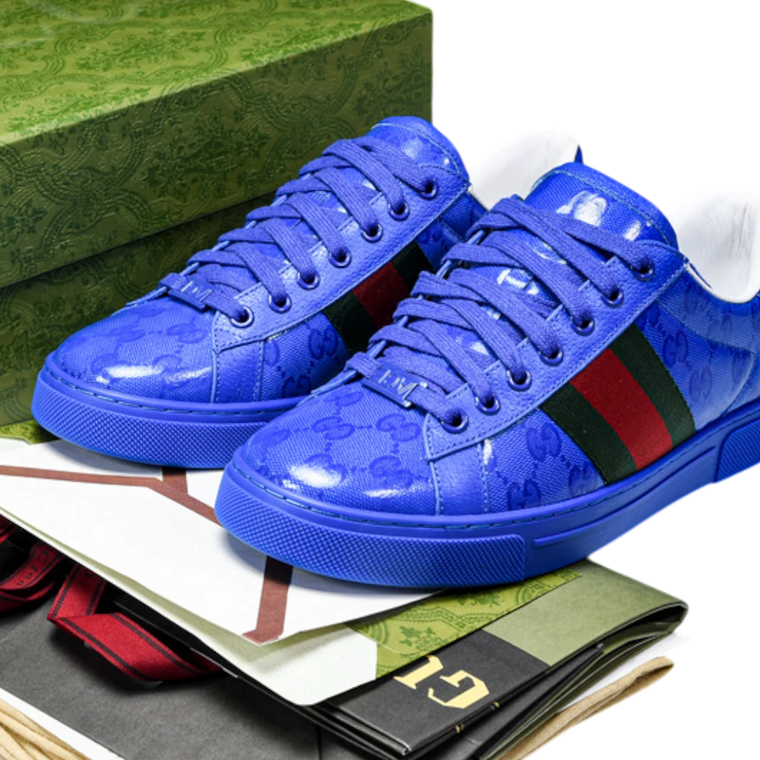 Guссi Ace Web 'Blue Monogram'